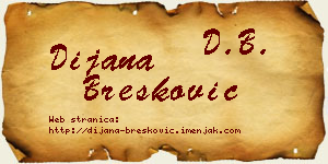 Dijana Brešković vizit kartica